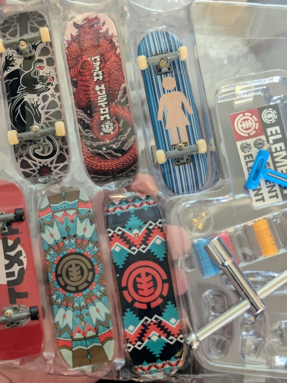 Element Fingerboard Set - Blue, Teal & Red Mini Decks